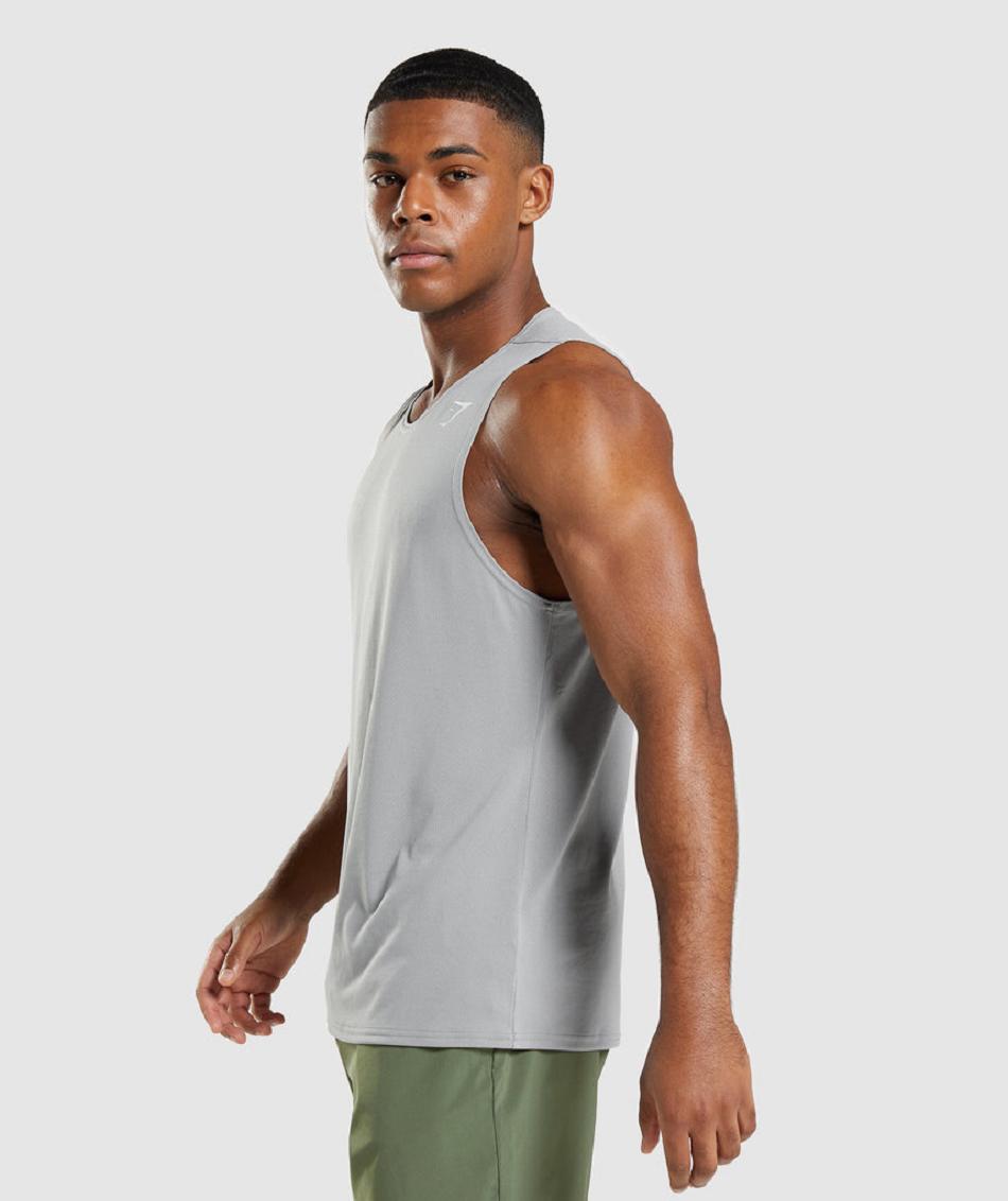 Camiseta Tirantes Gymshark Arrival Hombre Gris | CO 3190AHK